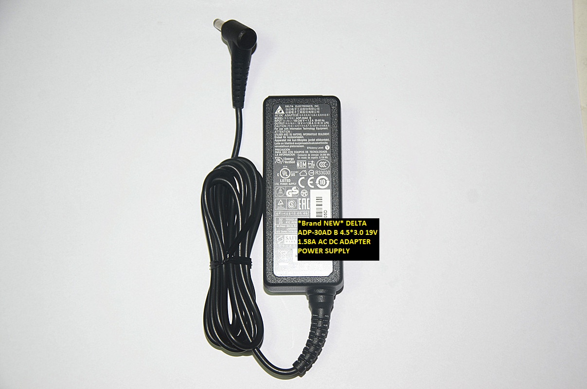 *Brand NEW* DELTA ADP-30AD B 19V 1.58A AC DC ADAPTER 4.5*3.0 POWER SUPPLY